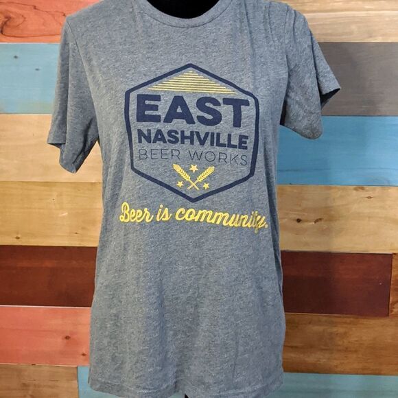 💜5/$25 medium gray super soft East Nashville beer works t-shirt - Picture 1 of 4